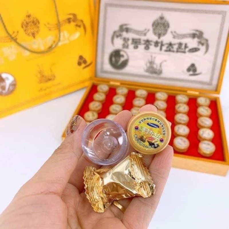 [HÀNG MỚI VỀ] Đông Trùng Hạ Thảo 30 Viên Hộp Gỗ Vàng Hàn Quốcc