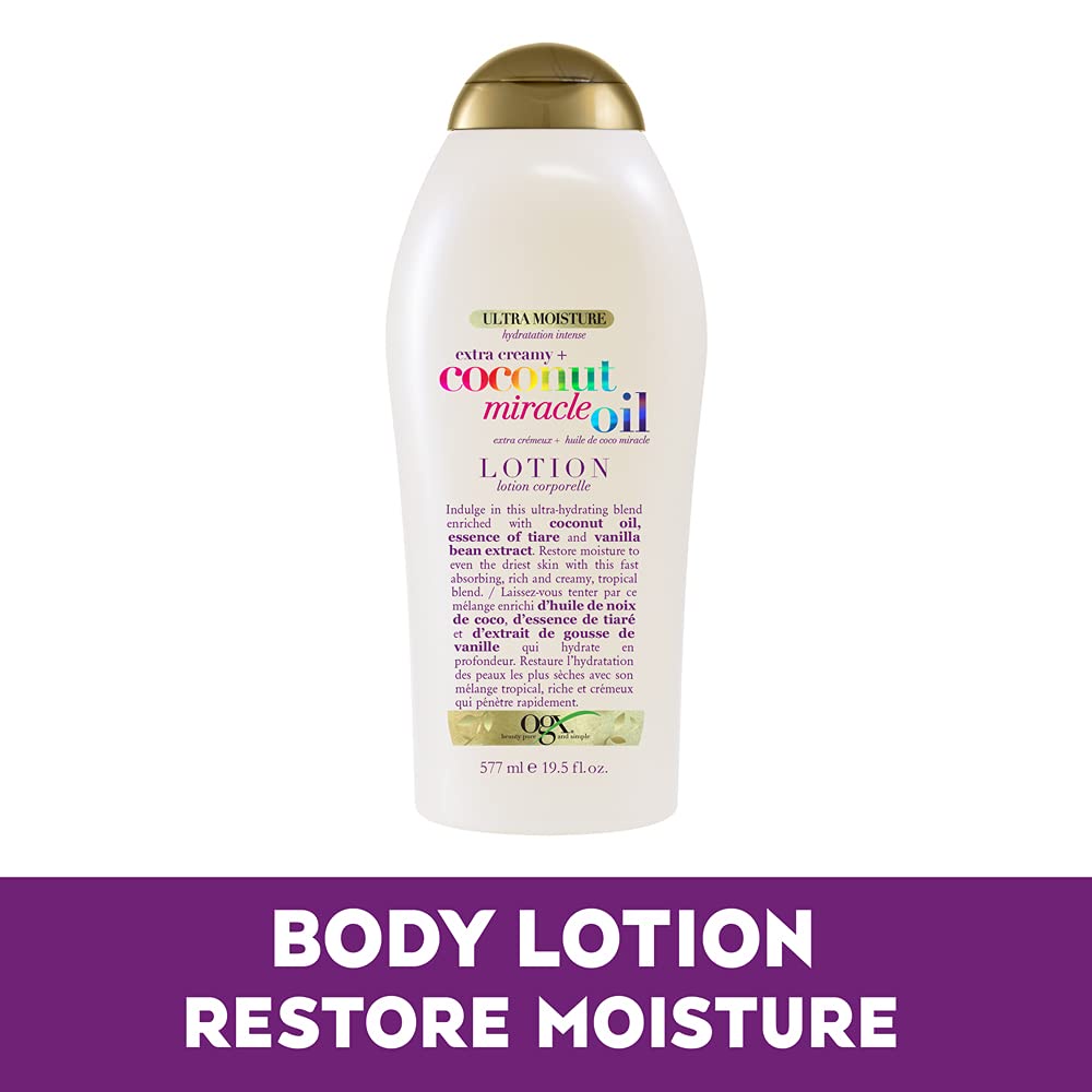Dưỡng thể chiết xuất dầu dừa OGX Extra Creamy + Coconut Miracle Oil Ultra Moisture Body Lotion with Vanilla Bean 577ml (