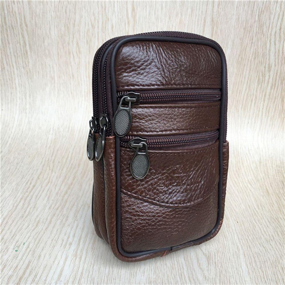 Túi Da Bò Đeo Hông Đựng Điện Thoại Đa Năng Phong Cách Vintage Cho Nam