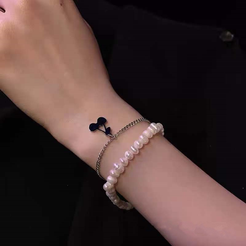 Lắc tay hạt bẹt cherry 2 dây