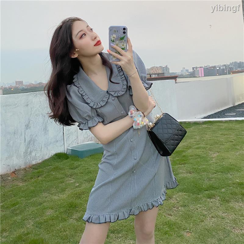 Đầm Ngắn Phối Bèo Nhún Kiểu Retro Pháp Thời Trang 2020 Cho Nữ | BigBuy360 - bigbuy360.vn