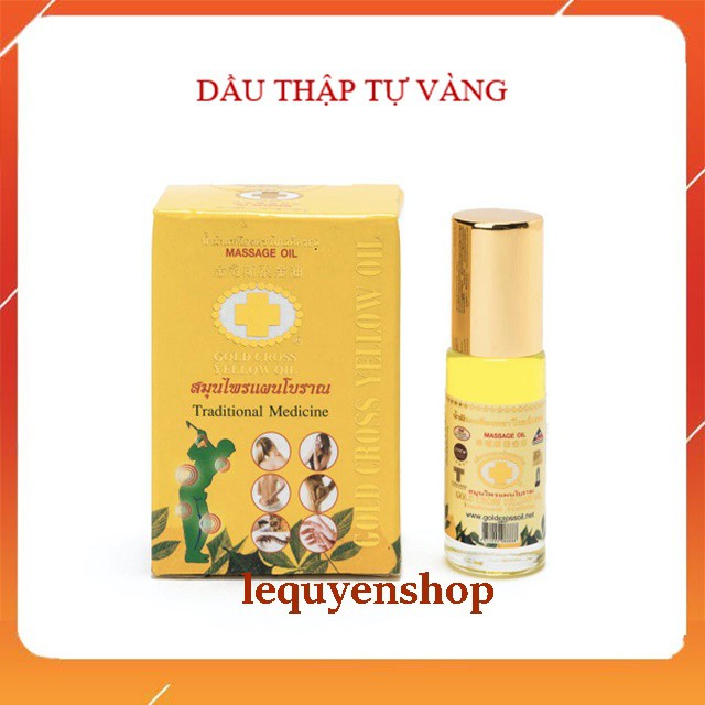 [hàng chính hãng]Dầu thảo dược thập tự vàng Thái Lan chai lăn nhỏ 5ml