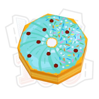 Mô hình giấy Hộp bánh kem mẫu 3