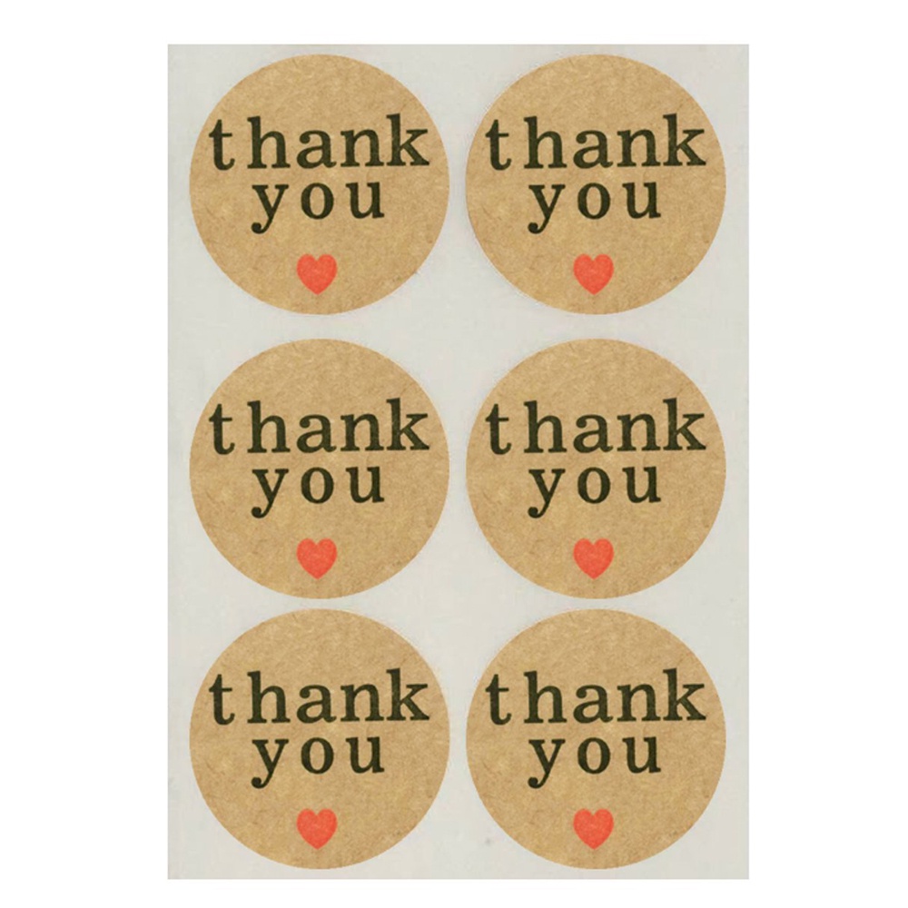 SỈ 2.5K bìa 12 miếng tem dán decal sticker kraft THANK YOU.