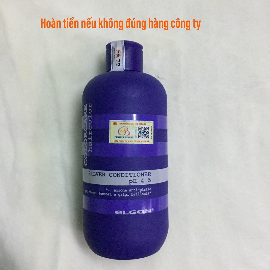 #Elgon_Ý Dầu xã tím chăm sóc tóc màu khói, tẩy trắng, bạch kim Elgon Silver Colorcare Ý 300ml [sale giá chuẩn]