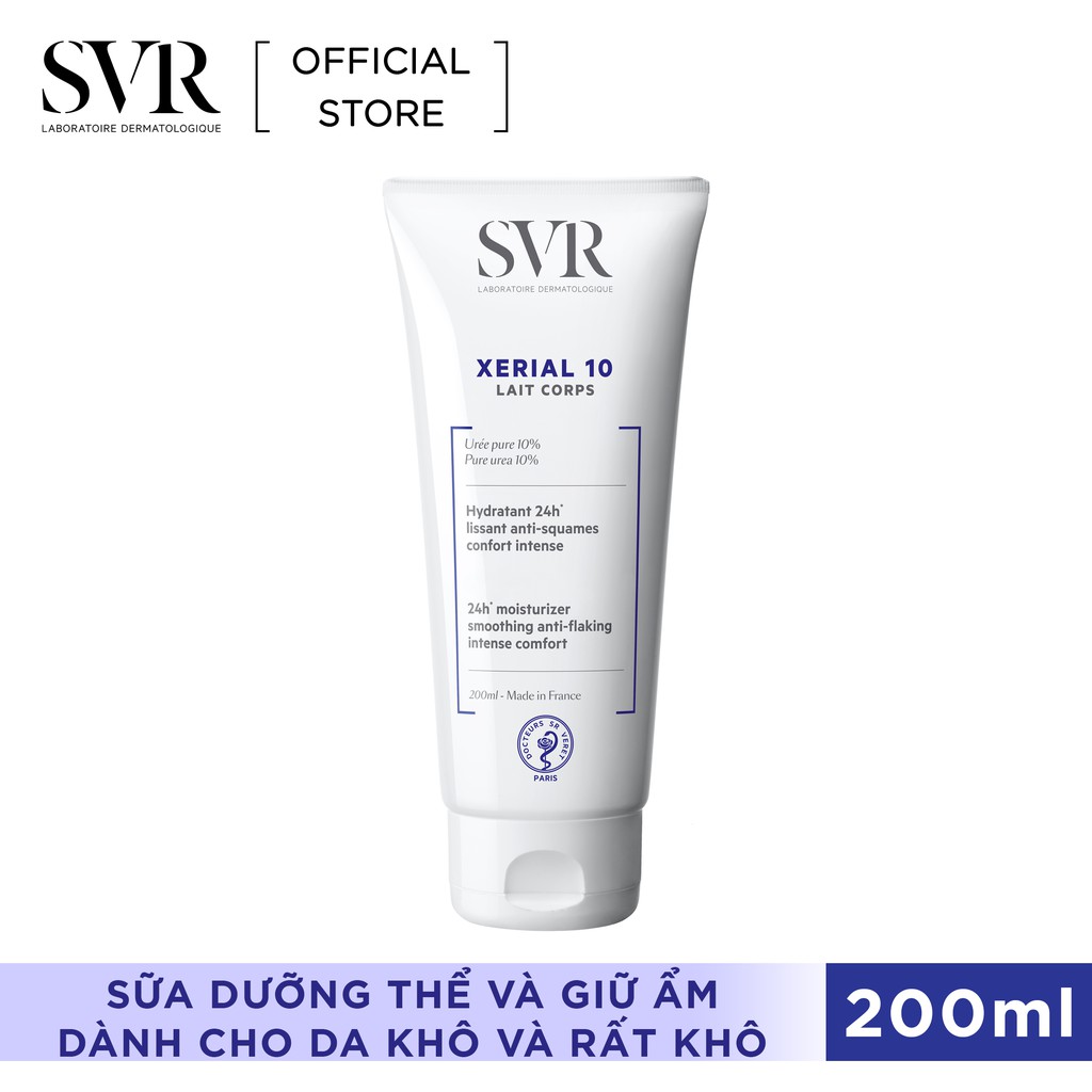 Sữa dưỡng thể, dưỡng ẩm suốt 24h SVR XERIAL 10 Lait Corps 200ml