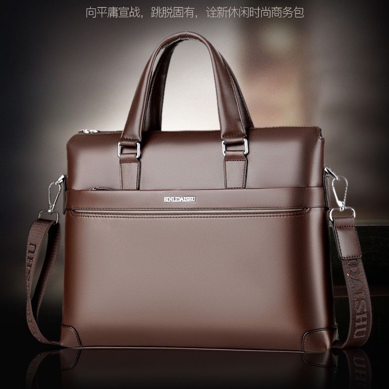 Túi xách cặp da công sở T03 38x28x6cm bảo hành da 12 tháng (Nâu-Đen) | BigBuy360 - bigbuy360.vn