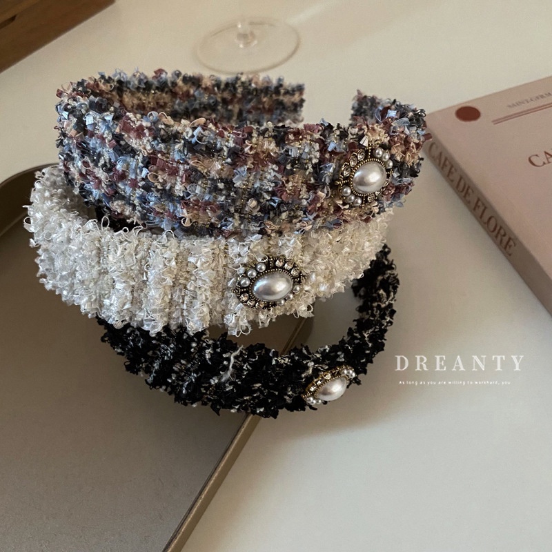 Băng Đô Cài Tóc Đính Hạt Ngọc Trai Thời Trang Thu Đông Cá Tính