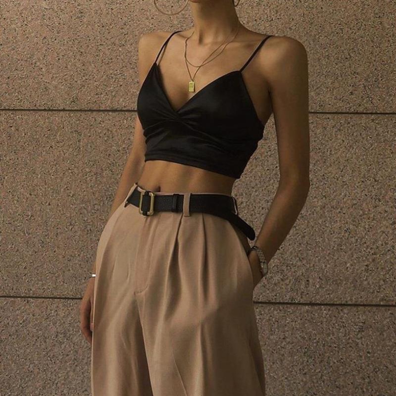 Áo Lót Croptop Cổ Chữ V Khoét Sâu Gợi Cảm Cho Nữ 35Kg-65KG