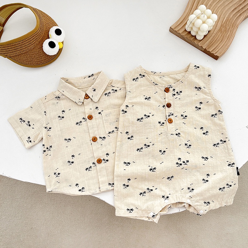 Áo Ngủ Liền Quần Sát Nách Thời Trang Mùa Hè Cho Bé Trai