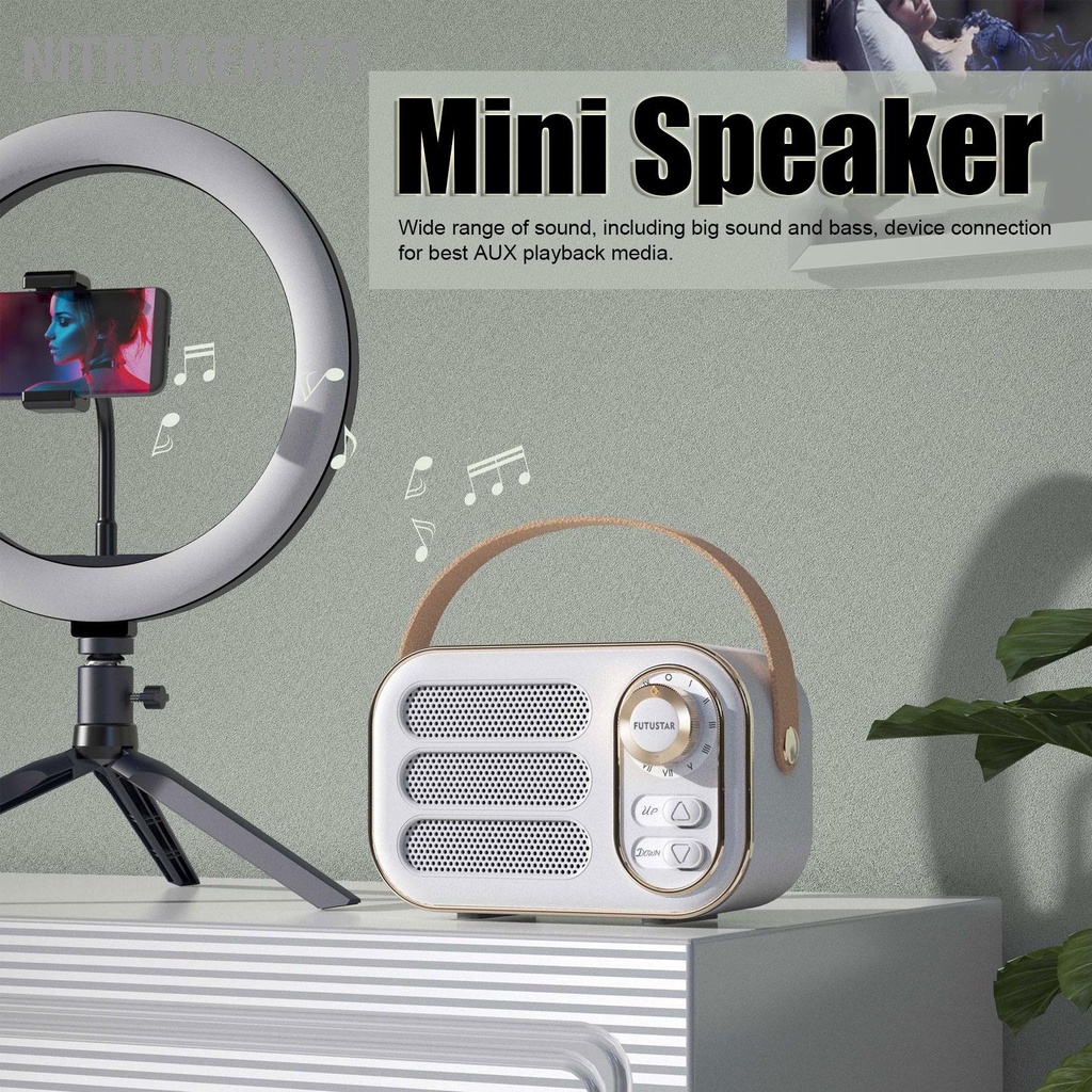 Nitrogen071 Loa Bluetooth mini Thiết kế dây buộc cầm tay không Cổ điển di động nhỏ cho ô tô gia đình
