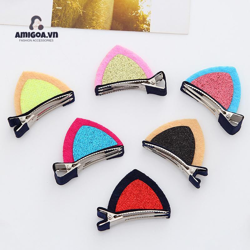 Kẹp Tóc Tai Mèo Ba Chiều Đính sequin Dễ Thương Cho Bé