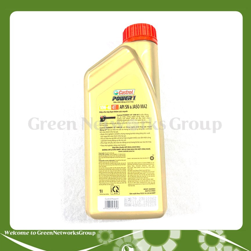 Dầu nhớt động cơ xe máy Castrol Power1 4T 10W-40 1L Greennetworks