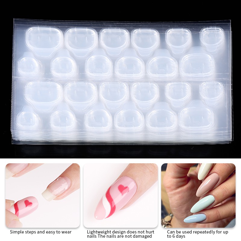 Set 24 miếng dán móng giả trong suốt 2 mặt tiện dụng