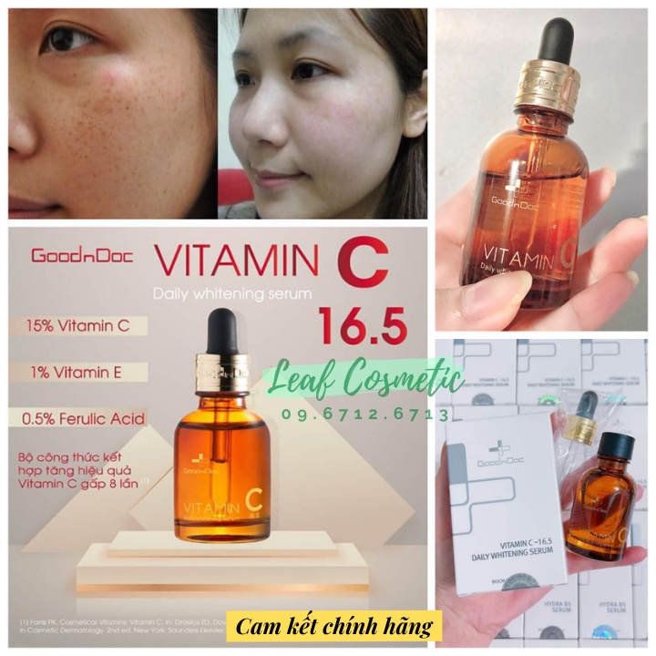 [ HÀNG CÔNG TY ] Serum Vitamin C Mờ Thâm Nám Trắng Da Goodndoc Vitamin C 16.5 Daily Whitening Serum 30ml