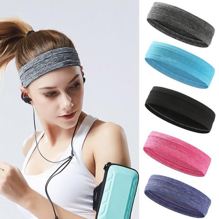 Băng đô trán băng đô thể thao headband tập gym yoga aerobic cotton co giãn thấm chặn mồ hôi chống trượt bản 5cm