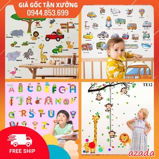4 Tranh dán tường, giấy decal dán tường cho bé Hàn Quốc, đề can dán tường, tranh decal dán tường cho bé trang trí