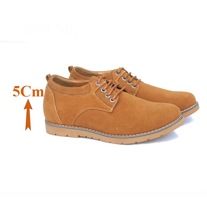 GIÀY TĂNG CHIỀU CAO NAM T&TRA CAO 5CM – T68 NÂU LỘN - DA BÒ THẬT 100%