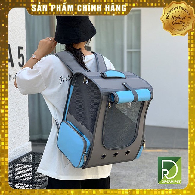 Balo Vận Chuyển Chó Mèo - Balo Vận chuyển chó mèo size lớn có rèm che Dreampet