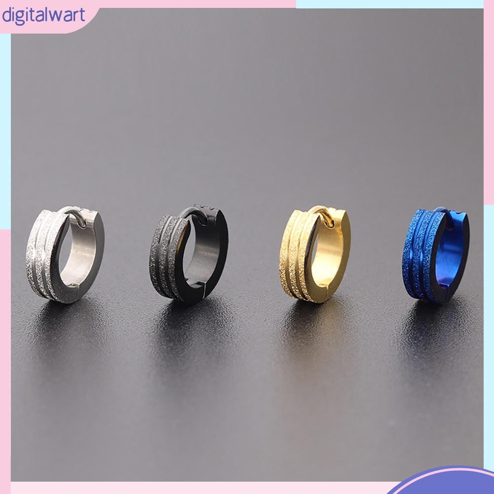 Khuyên Tai Tròn Dạng Vòng Phẳng Bằng Thép Không Gỉ Thời Trang Cá Tính Dành Cho Nam Và Nữ