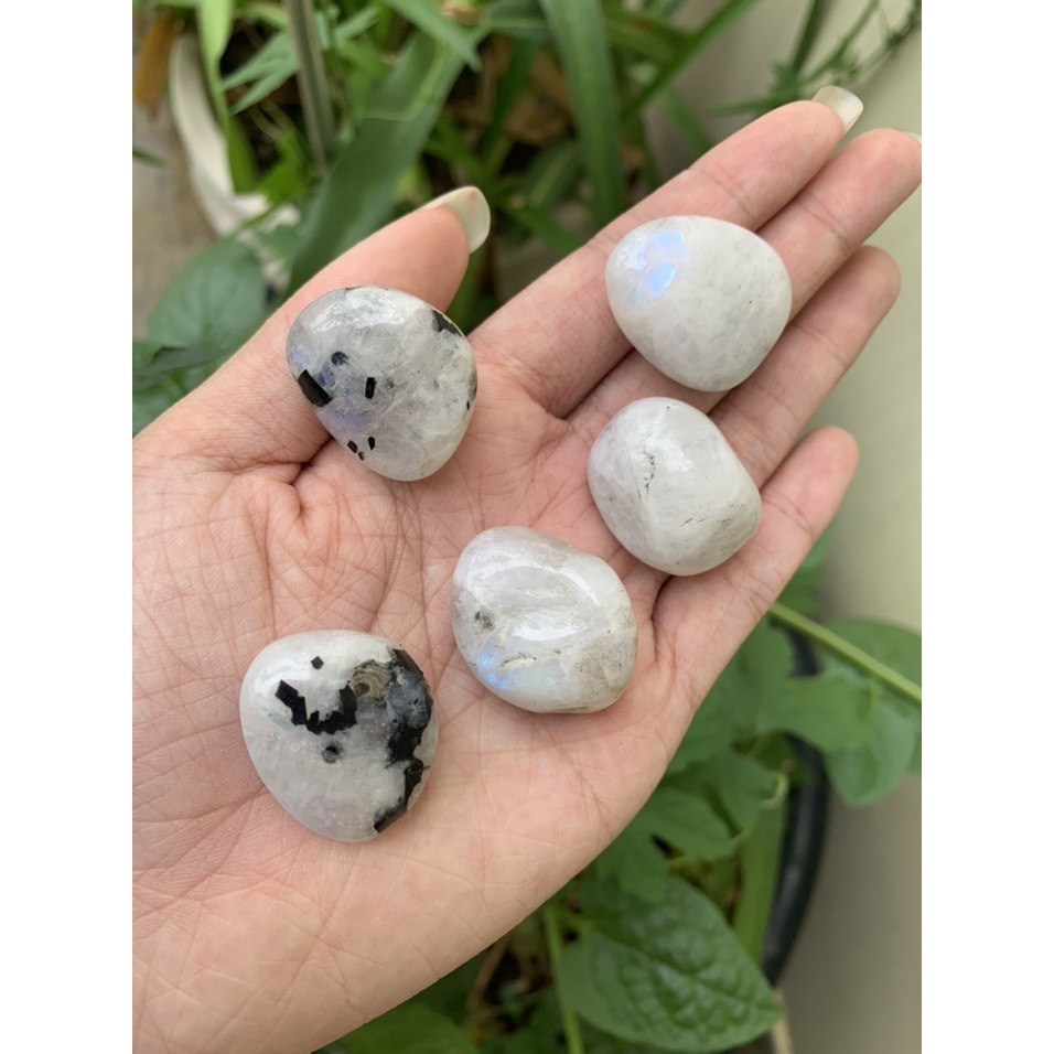 Đá phong thủy tumbled mặt trăng Moonstone