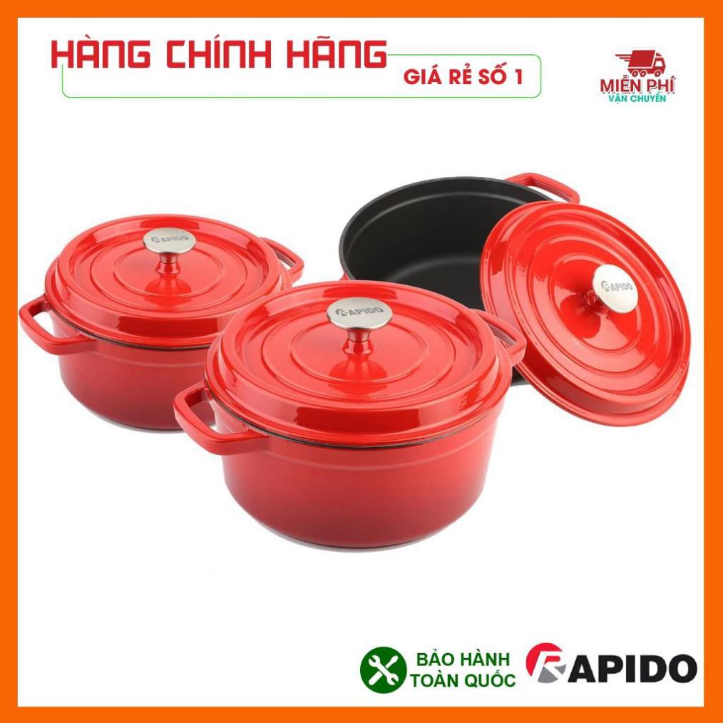 Nồi gang đúc tráng men Rapido 24cm, nồi gang Rapido, 24cm , dùng cho tất cả các loại bếp.