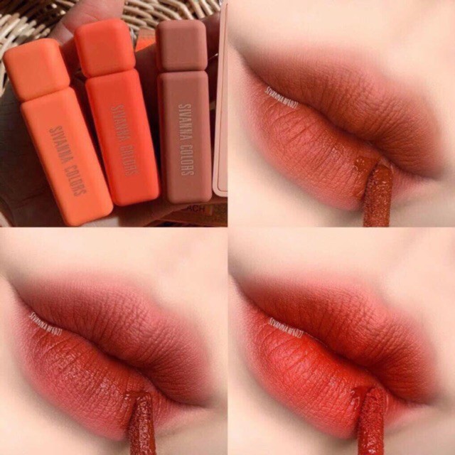 Set son Sivanna In The Peach Luxury Mousse Matte Lipstick HF6028 12g