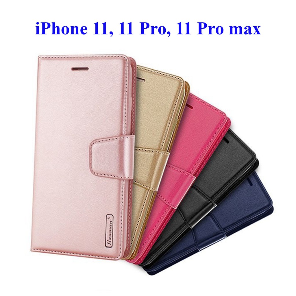 [Freeship] Bao da dạng ví iPhone 11/ 11 Pro/ 11 Pro Max hiệu Hanman, ngăn đựng thẻ ATM và tiền tiện lợi