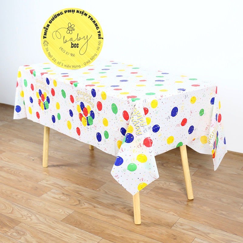 Khăn Trải Bàn Hoạ Tiết Chấm Bóng Sắc Màu Kích Thước 140x270CM