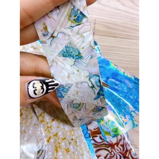 Foil dán móng tay sét 10 tấm