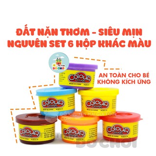 Đồ chơi đất nặn an toàn cho bé - set 6 màu mềm dẻo, không dính tay kèm khuôn 6609 , đất sét an toàn, không độc hại