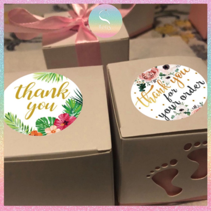 [HOTIS] 21 MẪU - Sticker Thank You Bigsize, Nhãn dán cám ơn 500 miếng/ cuộn - Nhiều cỡ 5cm/ 3.8cm/ 2.5cm
