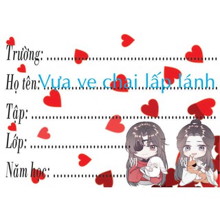 Nhãn vở Thiên Quan Tứ Phúc (set 16 nhãn) - có nhiều mẫu Anime, Manga, Game, Tạ Liên, Hoa Thành