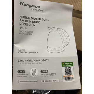Ấm siêu tốc Kangaroo 1,5L KG15SK3