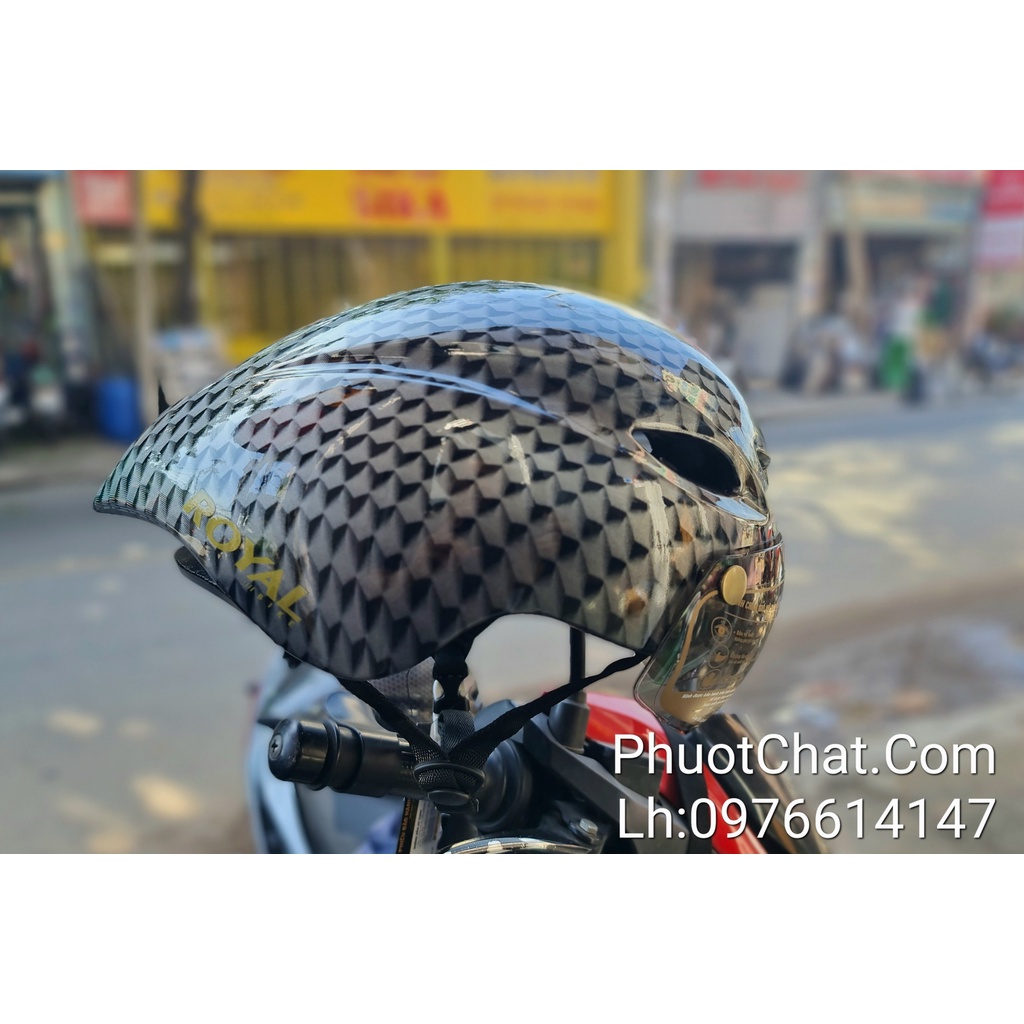 Mũ bảo hiểm thể thao Royal MD16 vân cacbon