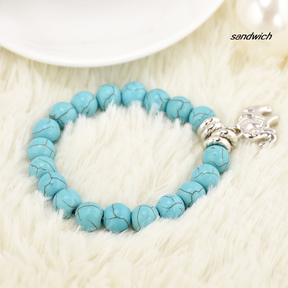 Vòng Tay Chuỗi Hạt Đá Ngọc Lam Tự Nhiên Thời Trang