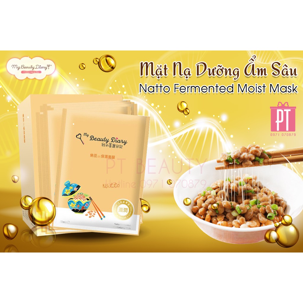 Miếng lẻ Mặt nạ My Beauty Diray Đài Loan Natto dưỡng ẩm da