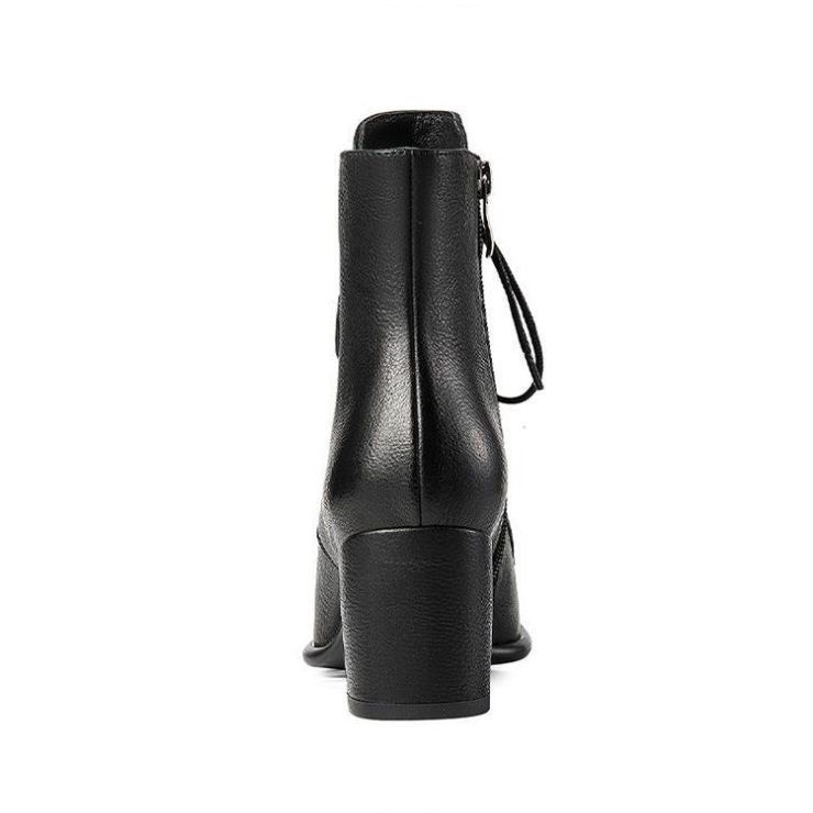 Giày Bốt Martin Cao Gót Da Mềm Màu Trơn Phong Cách Hàn Quốc Thời Trang 2023 Cho Nữ