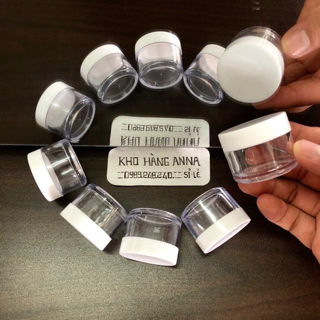 HỦ NHỰA TRONG SUỐT có nắp lót - Hủ Lọ chiết Mỹ phẩm Nhỏ nắp Trắng 3gr - 5gr 10gr - 20gr 30gr - 50gr - 100gr - 200gr