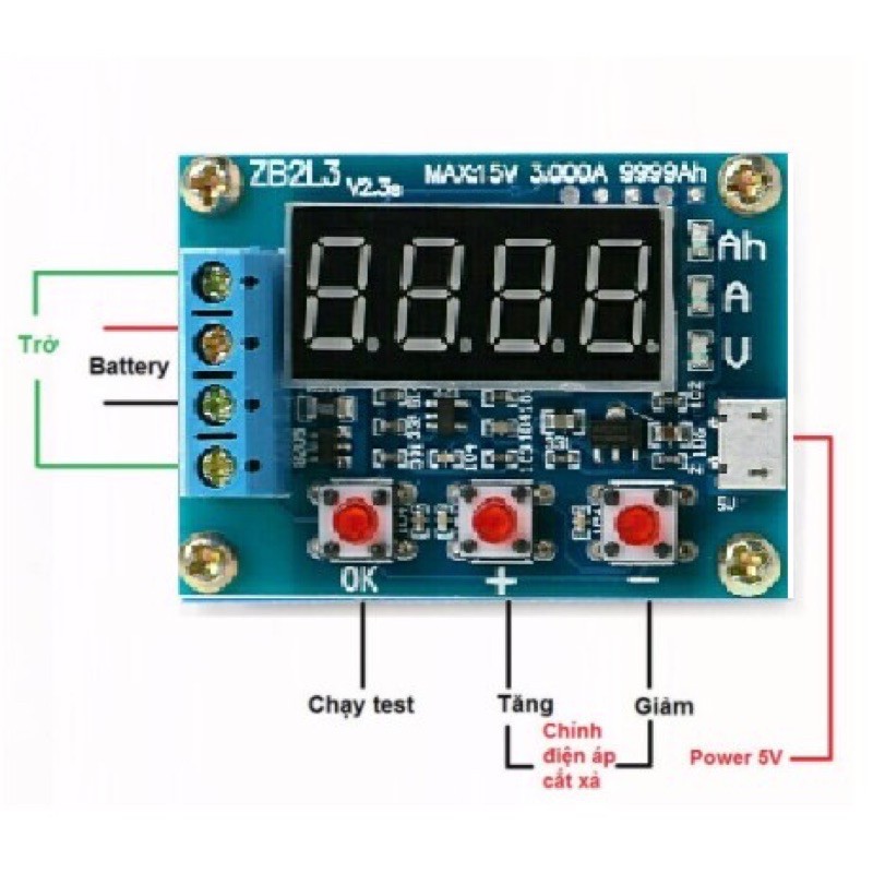 Mạch kiểm tra dung lượng pin 18650 (Bettery Tester)