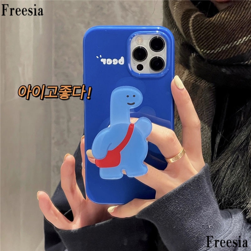 Ốp Điện Thoại Mềm Họa Tiết Khủng Long Gắn Giá Đỡ Kiểu Hàn Quốc Cho iPhone 12promax 11 X 7Plus