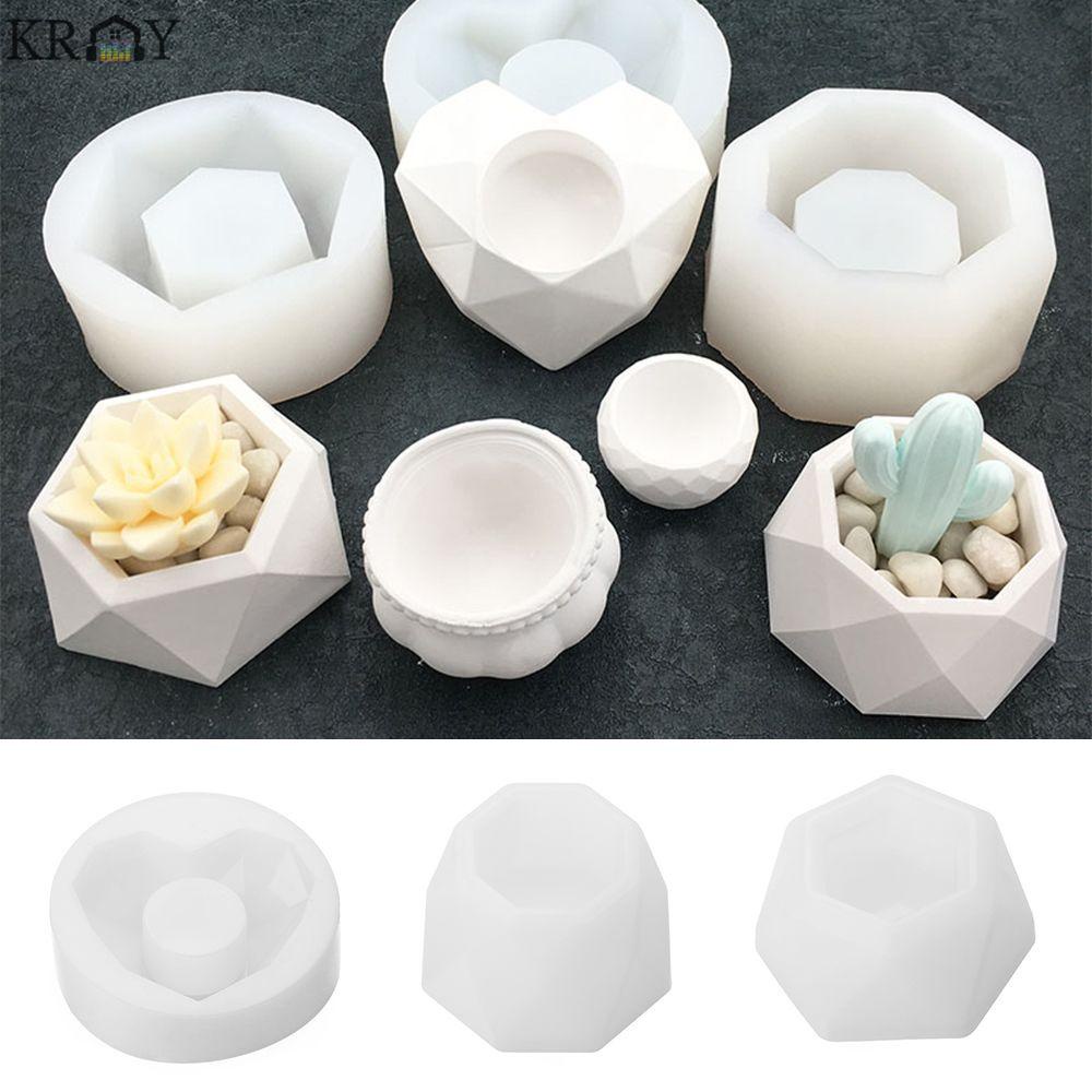 Khuôn silicone hình lục giác làm chậu hoa resin thủ công diy