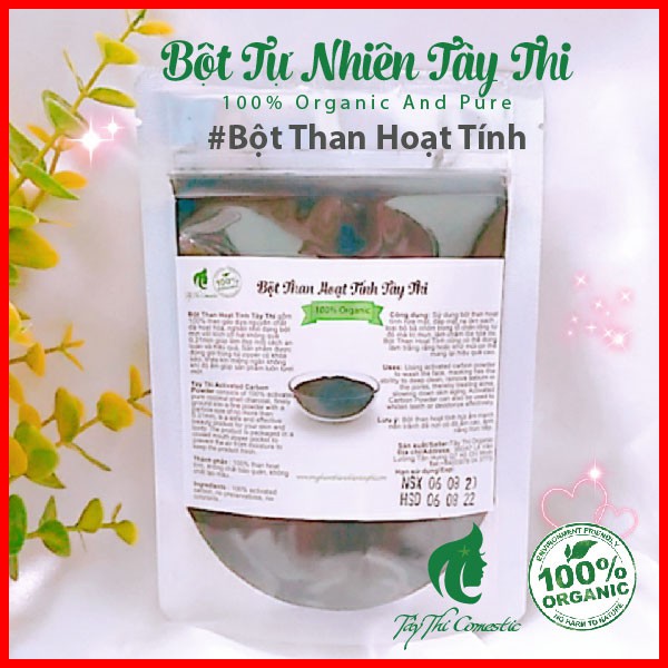 Bột Than Hoạt Tính Xay Mịn Gói 100 gram