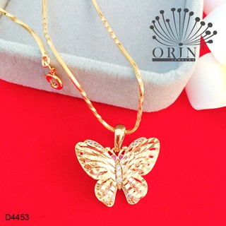 Dây chuyền dạng mì xoắn mặt bướm 2 tầng cánh đính đá thiết kế cao cấp Orin D4453