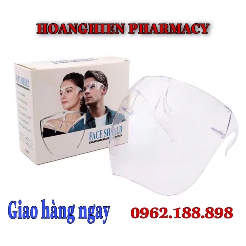 Kính chống giọt bắn phòng dịch FACE SHIELD kín mặt , tấm che chắn giọt bắn bảo hộ trẻ em , người lớn trong suốt.