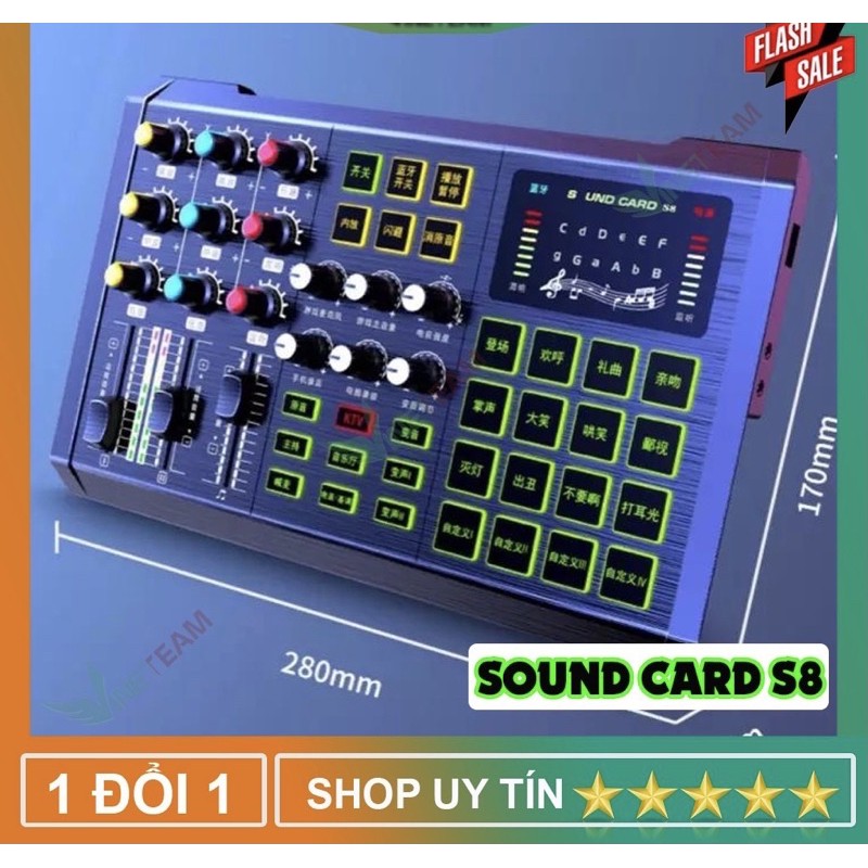 Sound card S8 có bluetooth auto tune hỗ trợ các mic thu âm livestrea-hát Bigo, Tik Tok Facebook