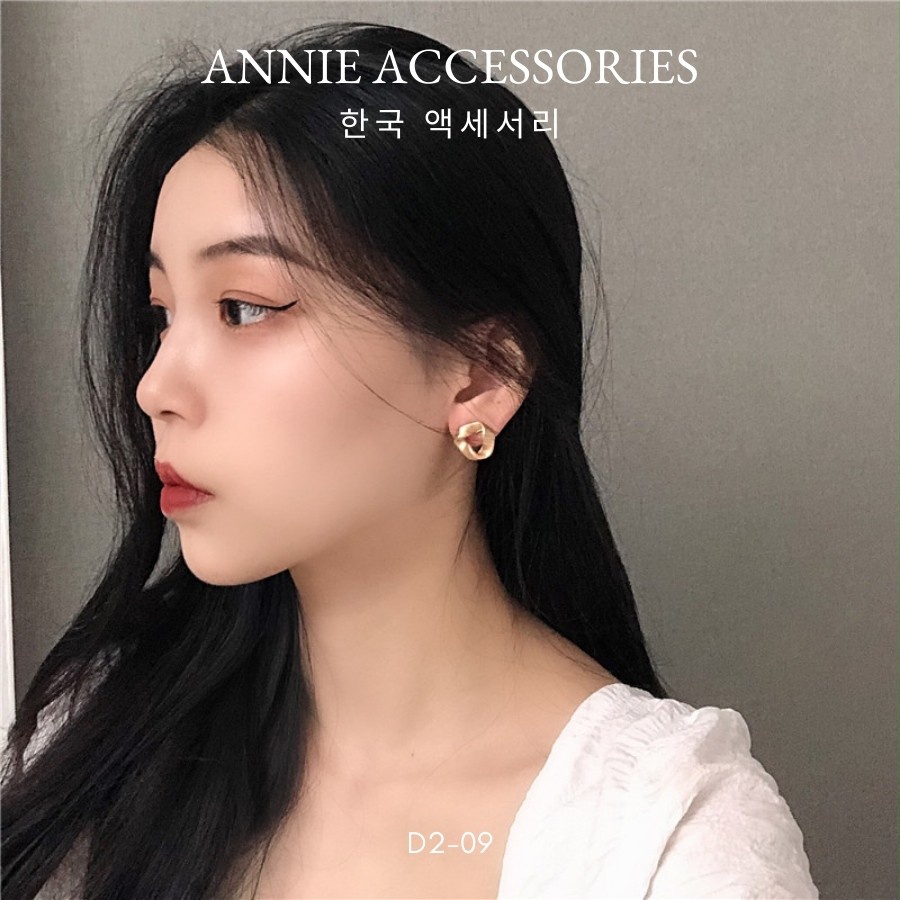 Bông tai hình xoắn mạ vàng cá tính dành cho nữ ANNIE - D2-09