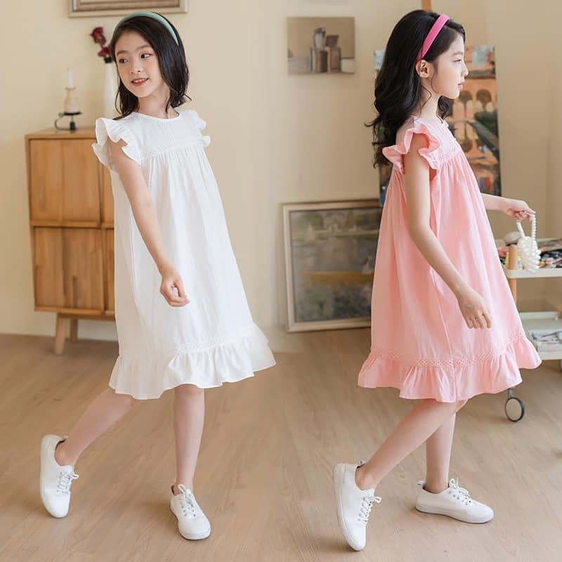 VÁY BÉ GÁI MÀU HỒNG PHẤN CỰC XINH BABY