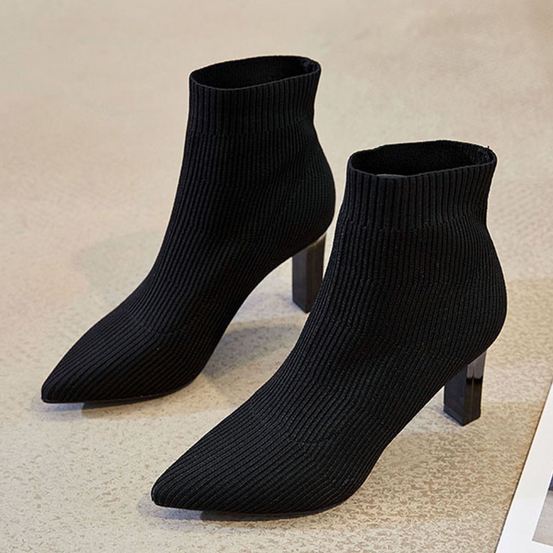 Bốt len cao cổ đế 7,5cm loại đẹp [VIDEO +ẢNH THẬT]sẵn đen 34,36, be 36 | BigBuy360 - bigbuy360.vn