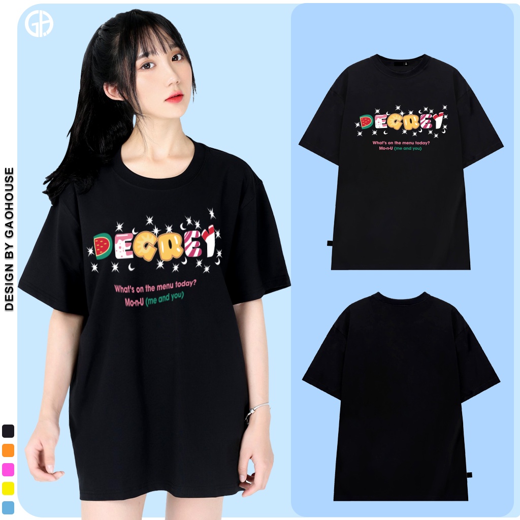 Áo phông nam nữ dáng oversize Degrey - V252 nhiều màu chất liệu cotton thoáng mát